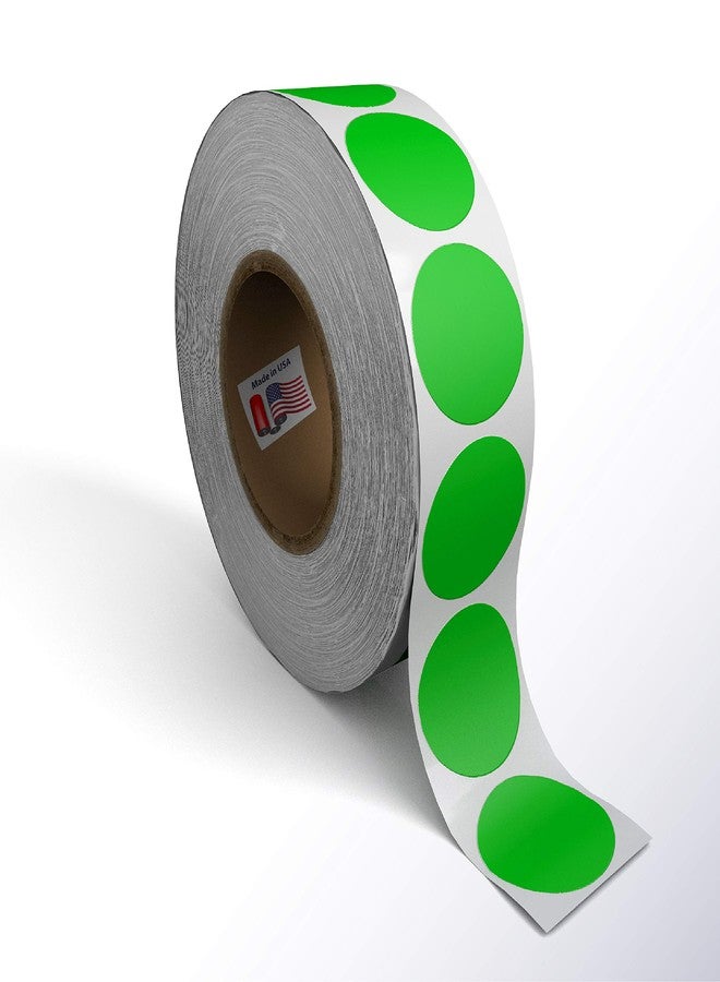 Kenco Color Coding Circle Dot Sticker Labels on a roll (Bright Green, 1 INCH 1000 Stickers) - Image 1